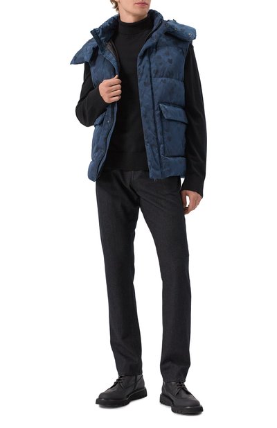 Пуховый жилет MVST синего цвета по цене 191500 руб., арт. ICU0010/JC_SET, фото 2 Пуховый жилет MVST, арт. ICU0010/JC_SET, фото 2