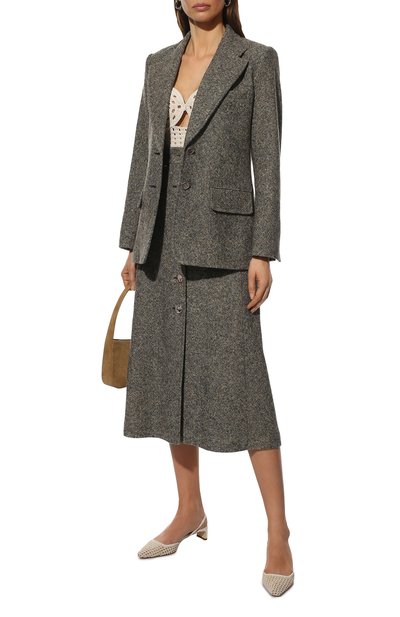 Жакет из шерсти и шелка CHLOÉ темно-серого цвета по цене 291000 руб., арт. CHC21WVE03165, фото 2 Жакет из шерсти и шелка CHLOÉ, арт. CHC21WVE03165, фото 2