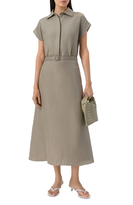 Платье изо льна и шелка MVST M26.2PW.D017/F123 Хаки  M26.2PW.D017/F123 Фото 2