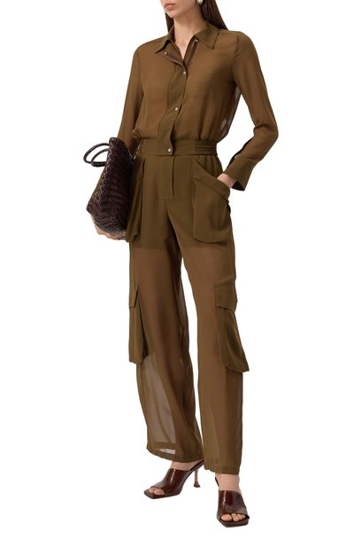 Брюки-карго PINKO хаки цвета по цене 27800 руб., арт. 104751/A21F, фото 2 Брюки-карго PINKO, арт. 104751/A21F, фото 2