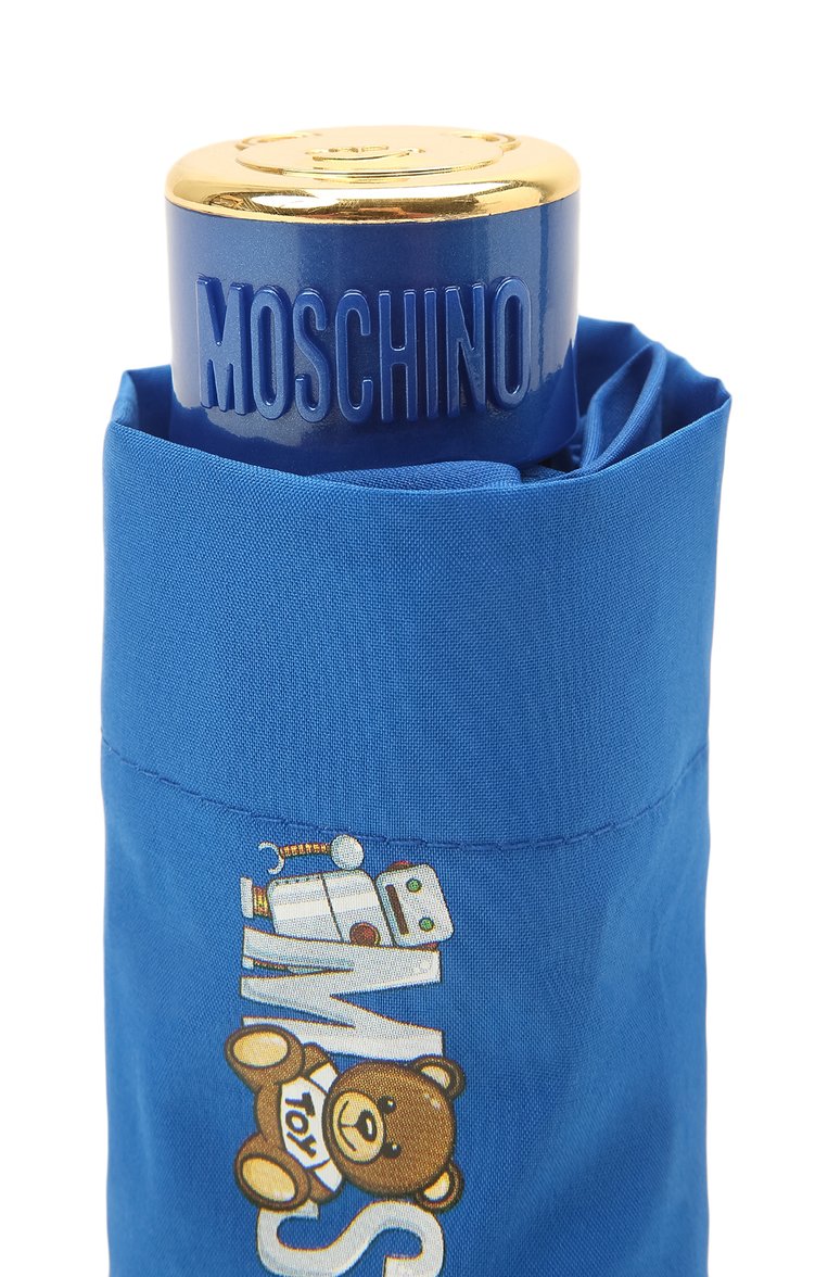 Женский складной зонт MOSCHINO голубого цвета, арт. 8123-SUPERMINI | Фото 5 (Материал: Текстиль, Металл, Синтетический материал; Нос: Не проставлено)