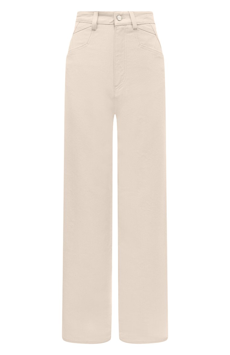 Женские джинсы KITON кремового цвета, арт. DJ53102K0904D | Фото 1 (Кросс-КТ: Деним; Стили: Кэжуэл; Длина (брюки, джинсы): Стандартные; Силуэт Ж (брюки и джинсы): Широкие; Материал внешний: Хлопок, Деним)