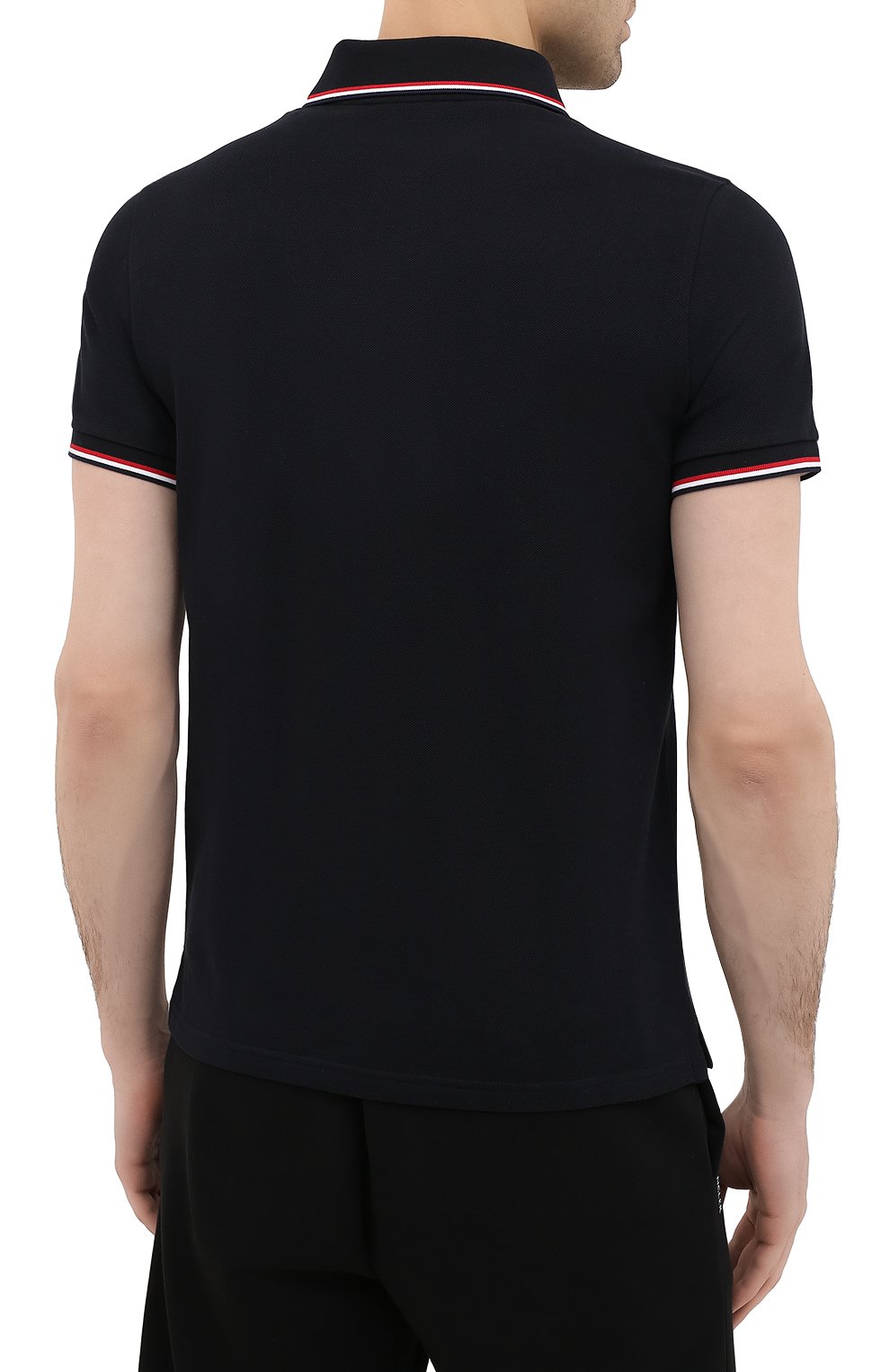 Хлопковое поло MONCLER темно-синего цвета по цене 19150 руб., арт. G1-091-8A703-00-84556, фото 4 Хлопковое поло MONCLER, арт. G1-091-8A703-00-84556, фото 4