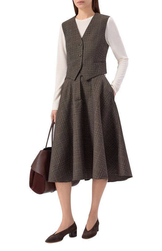 Шерстяной жилет Officine Generale W25WTLG404 Коричневый  W25WTLG404 Фото 2