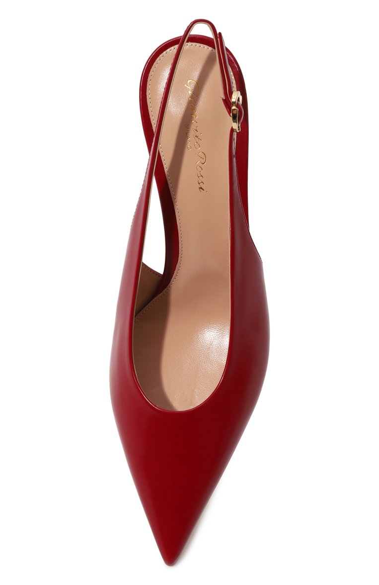 Женские кожаные туфли ribbon GIANVITO ROSSI красного цвета, арт. G95538.55RIC.T0KR0UG | Фото 6 (Каблук высота: Средний; Подошва: Плоская; Материал внутренний: Натуральная кожа; Каблук тип: Шпилька, Kitten heel; Материал внешний: Натуральная кожа; Женское Кросс-КТ: Слингбэки)