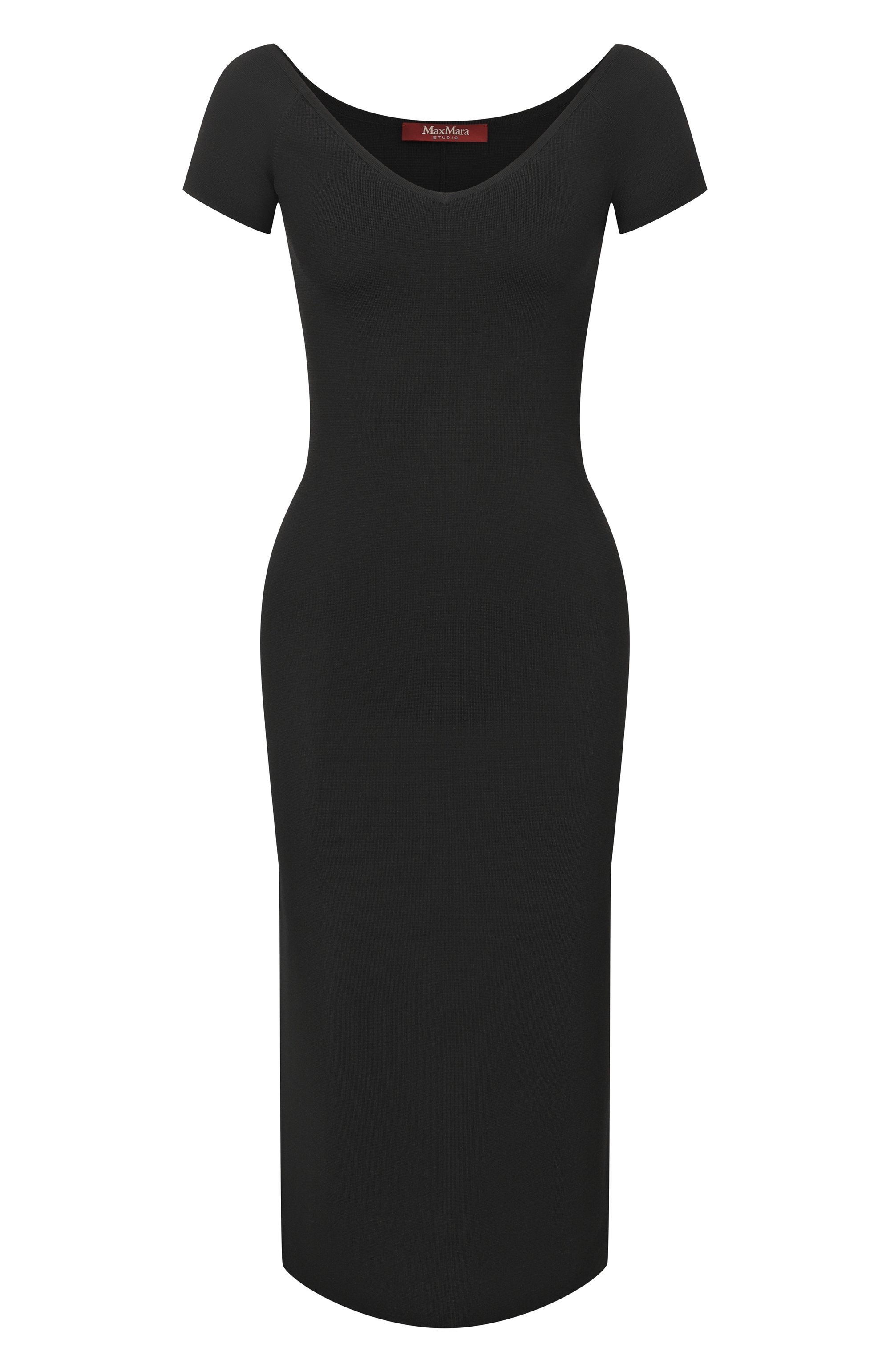 Платье из вискозы MAX MARA STUDIO черного цвета по цене 46100 руб., арт. MSTCABINA, фото 1 Платье из вискозы MAX MARA STUDIO, арт. MSTCABINA, фото 1