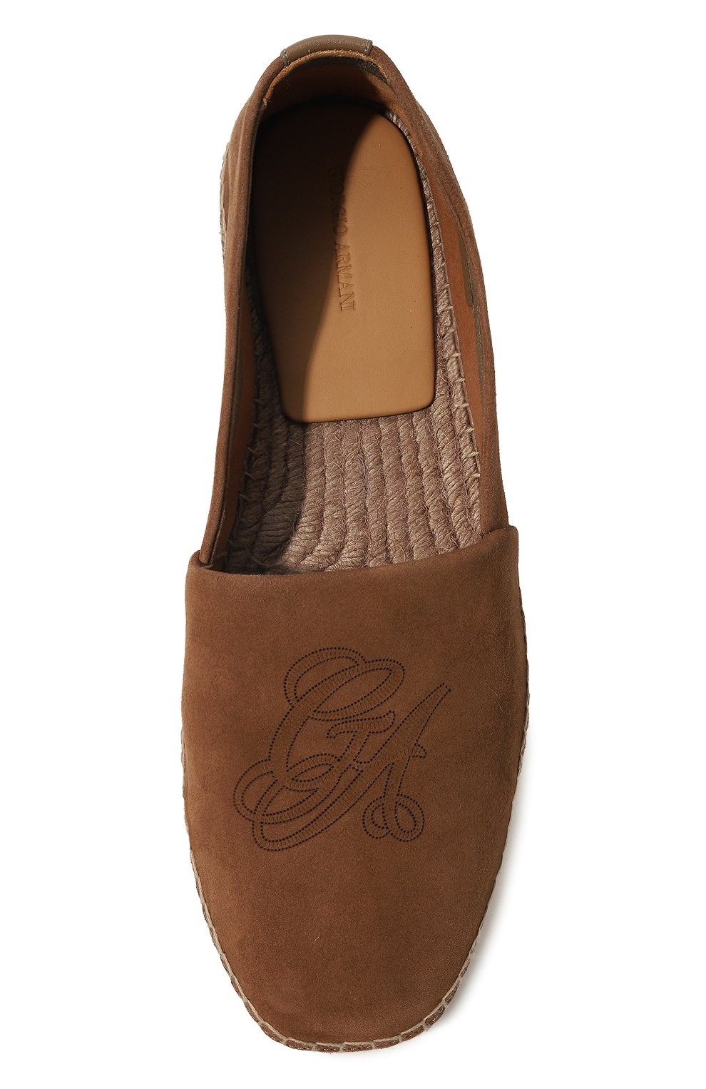 Замшевые эспадрильи GIORGIO ARMANI коричневого цвета по цене 72650 руб., арт. X2S030/XR058, фото 6 Замшевые эспадрильи GIORGIO ARMANI, арт. X2S030/XR058, фото 6