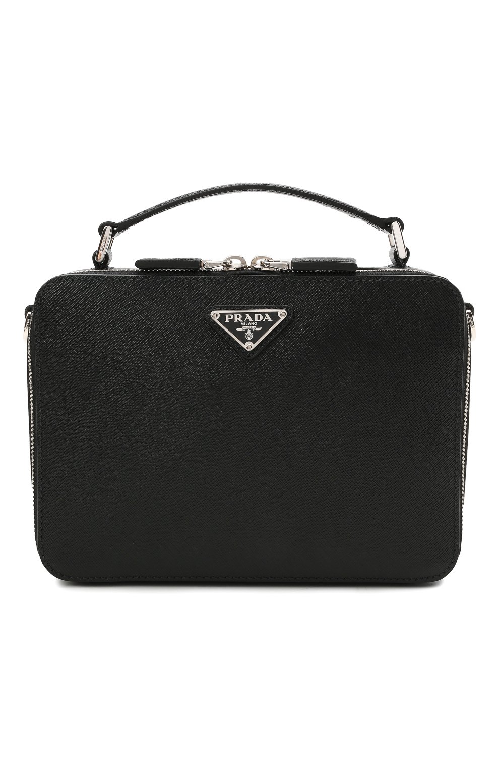 Кожаная сумка brique PRADA черного цвета по цене 215000 руб., арт. 2VH069-9Z2-F0002-YMI, фото 1 Кожаная сумка brique PRADA, арт. 2VH069-9Z2-F0002-YMI, фото 1