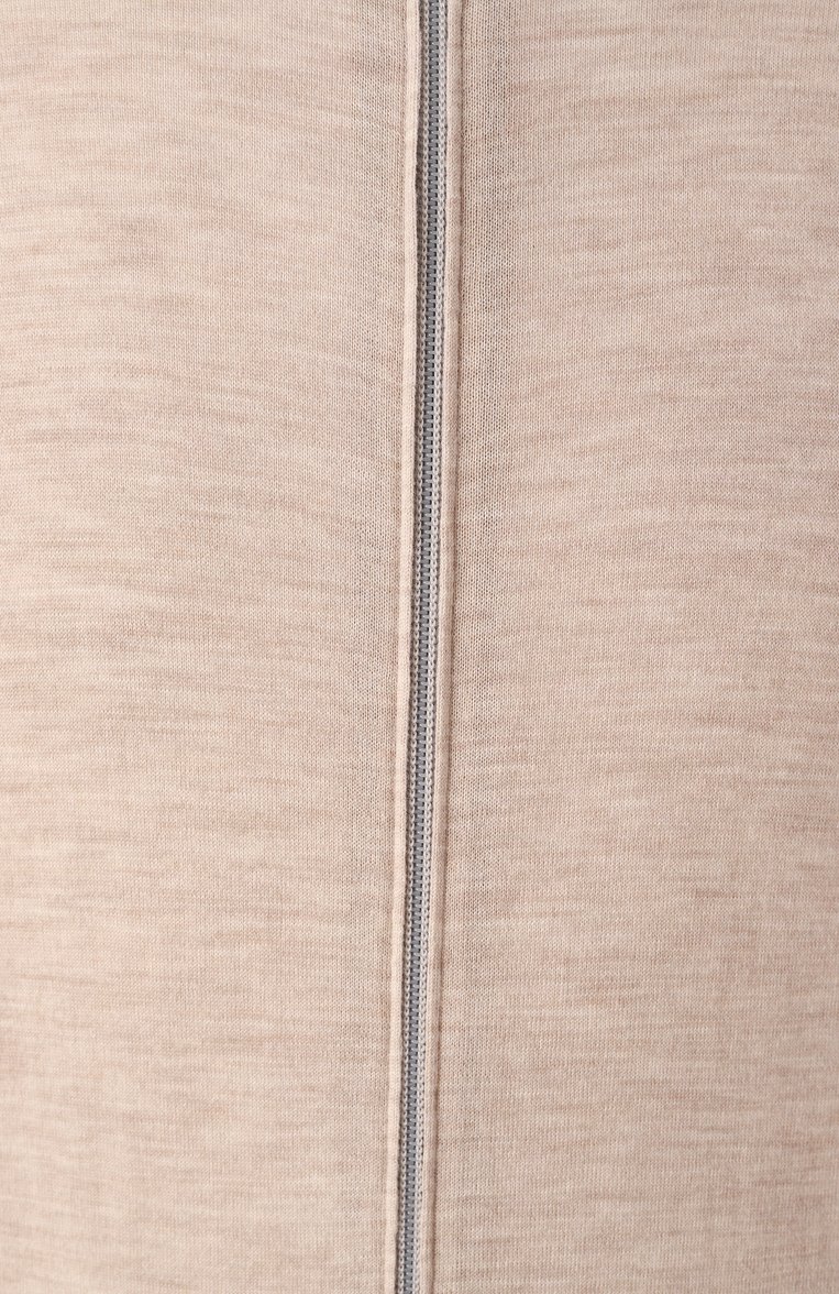 Мужской кардиган из шерсти и кашемира BRUNELLO CUCINELLI бежевого цвета, арт. M2400B2006 | Фото 6 (Рукава: Длинные; Длина (для топов): Стандартные; Материал внешний: Шерсть; Мужское Кросс-КТ: Кардиган-одежда; Стили: Кэжуэл; Застежка: Молния)