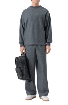 Мужские шерстяные брюки JIL SANDER серого цвета, арт. J61KA0043/J40045 | Фото 2 (Материал внешний: Шерсть; Длина (брюки, джинсы): Стандартные; Стили: Спорт-шик; Случай: Повседневный; Силуэт М (брюки): Прямые)