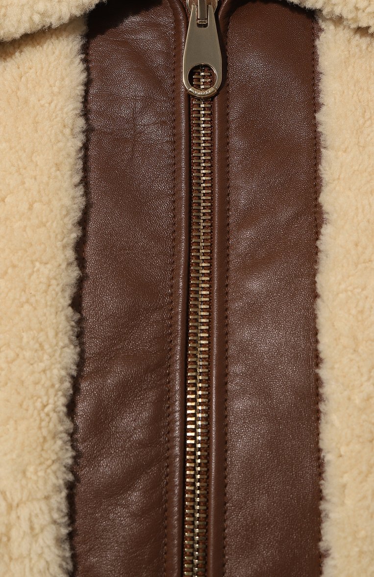 Кожаная куртка с меховой отделкой CHLOÉ, арт. CHC23ACV05/204, фото 1