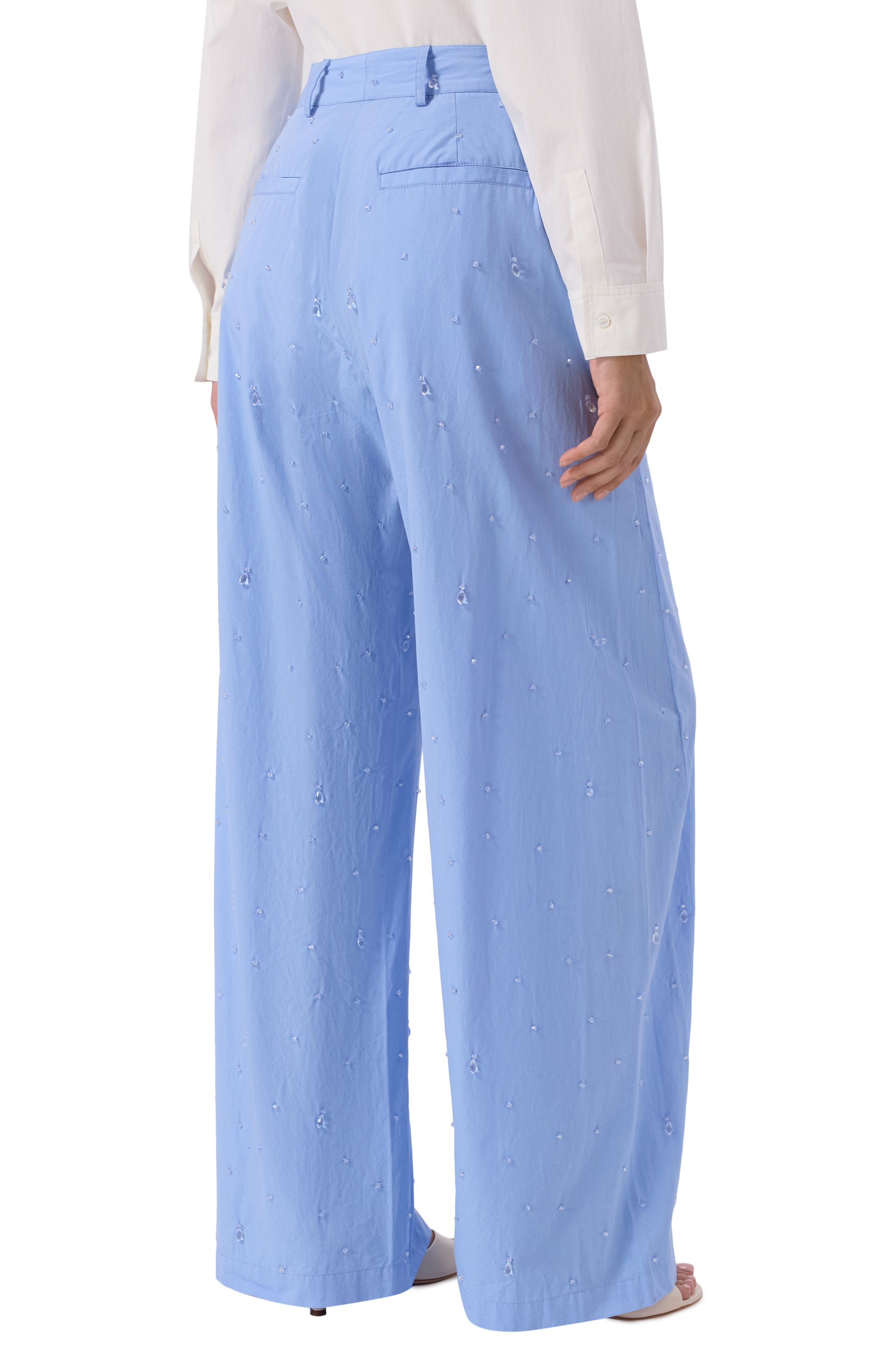 Хлопковые брюки GIUSEPPE DI MORABITO голубого цвета по цене 55950 руб., арт. 06PSPA507R 16406, фото 4 Хлопковые брюки GIUSEPPE DI MORABITO, арт. 06PSPA507R 16406, фото 4