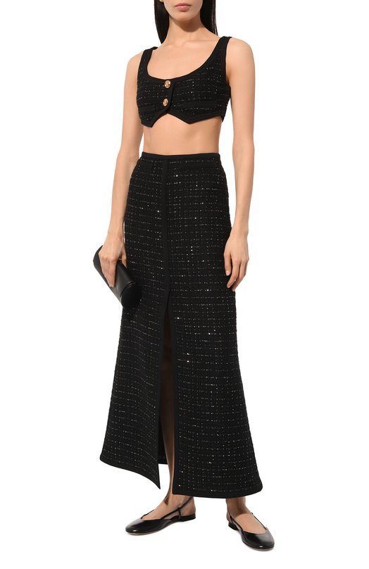 Твидовый топ Giambattista Valli 24FWPVCA1148-08UBE Чёрный  24FWPVCA1148-08UBE Фото 2