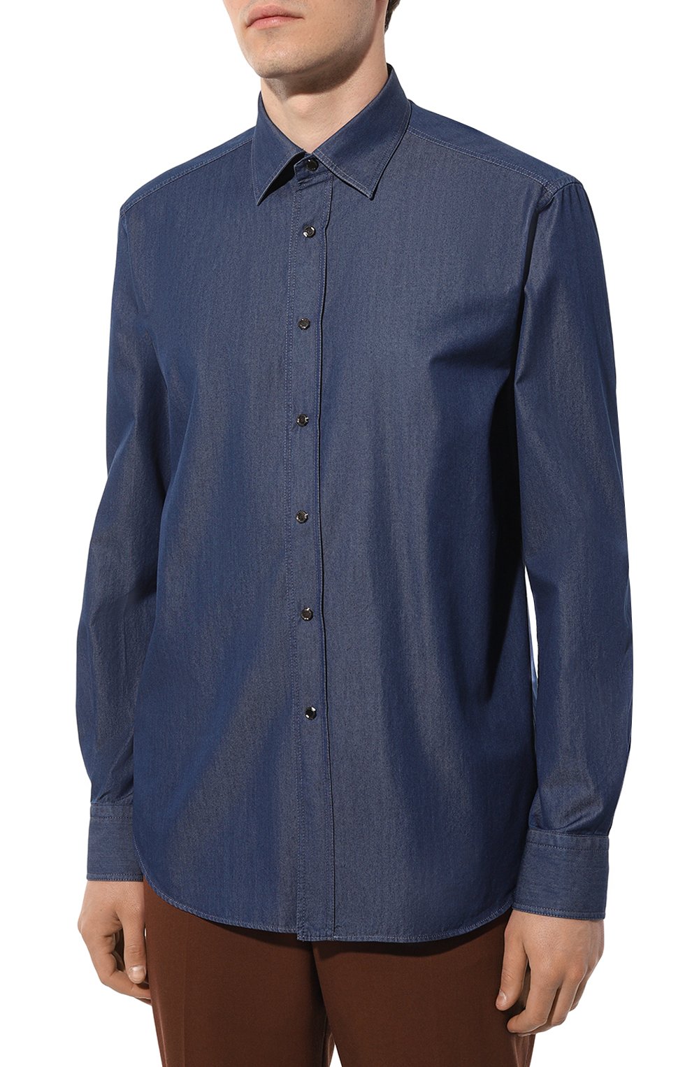 Хлопковая рубашка STEFANO RICCI темно-синего цвета по цене 99500 руб., арт. MC006832/EX2102, фото 3 Хлопковая рубашка STEFANO RICCI, арт. MC006832/EX2102, фото 3