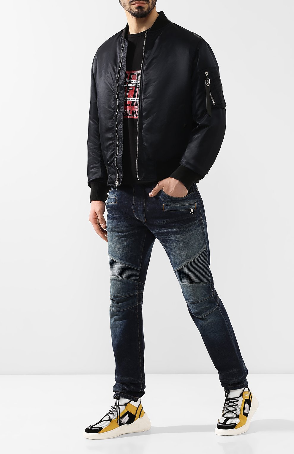 Текстильные кроссовки BALMAIN, арт. RM1C015/LCHN, фото 2