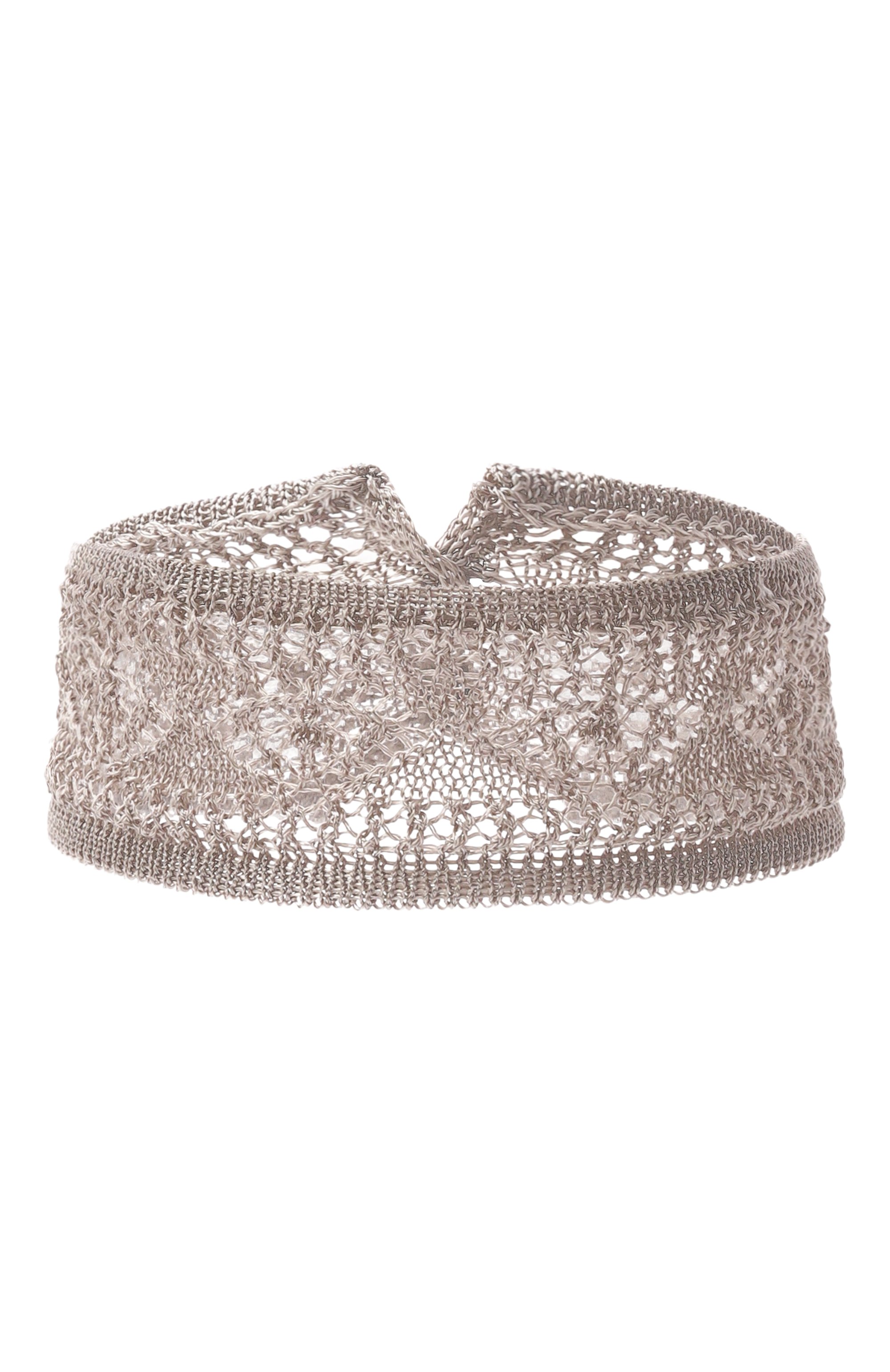 Чокер из вискозы ISABEL BENENATO бежевого цвета по цене 9950 руб., арт. DA03S26, фото 1 Чокер из вискозы ISABEL BENENATO, арт. DA03S26, фото 1