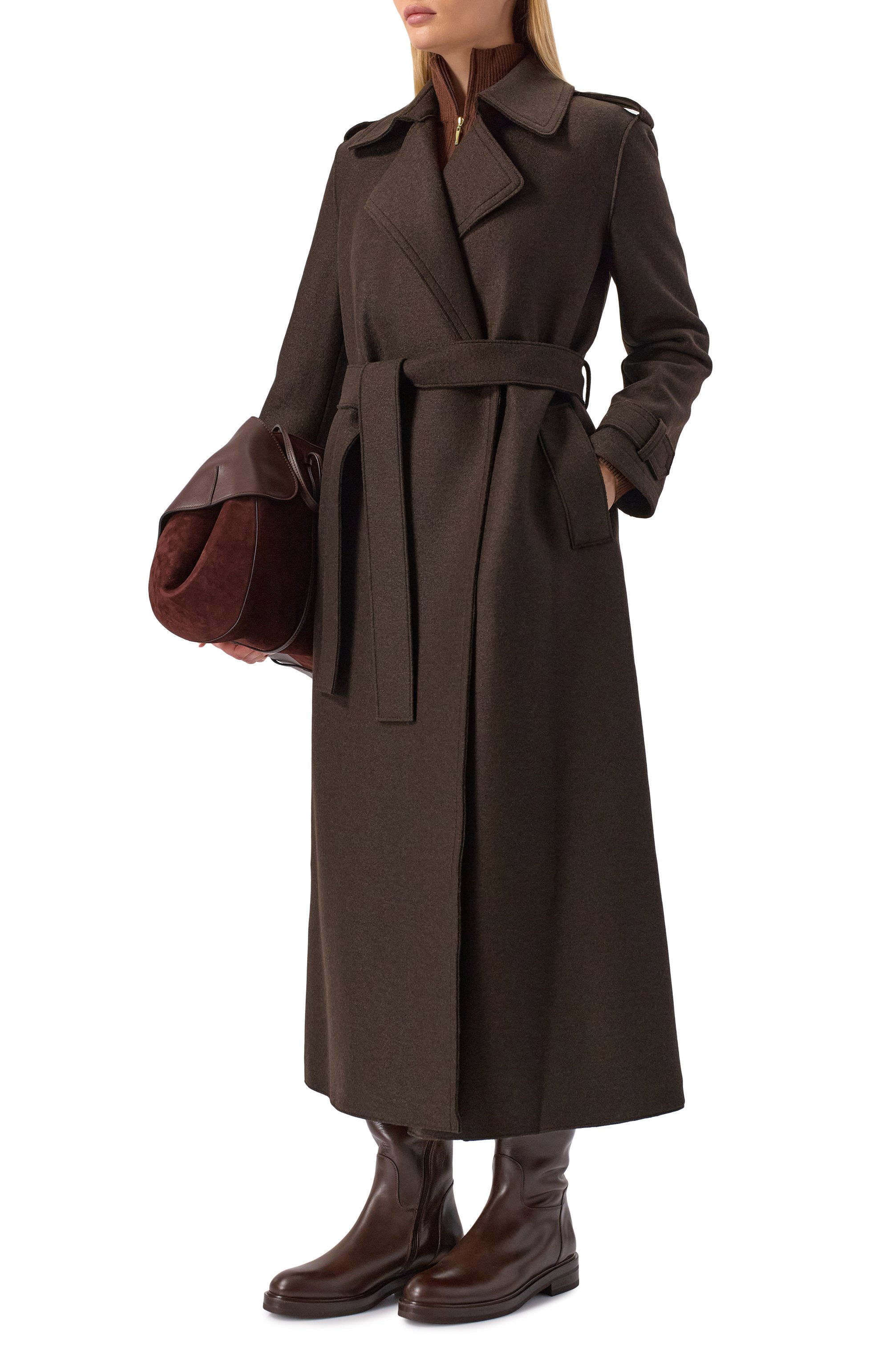 Шерстяное пальто HARRIS WHARF LONDON коричневого цвета по цене 128500 руб., арт. AA1343MLK-Y, фото 2 Шерстяное пальто HARRIS WHARF LONDON, арт. AA1343MLK-Y, фото 2