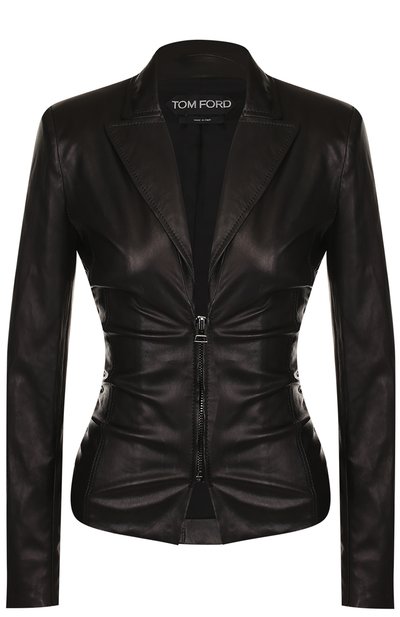 Приталенная кожаная куртка с v-образным вырезом TOM FORD, арт. GIL354-LEX162, фото 1