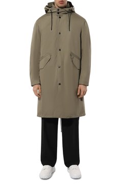 Мужская парка A.P.C. хаки цвета, арт. PSAII-M30192 | Фото 3 (Материал внешний: Синтетический материал; Рукава: Длинные; Длина (верхняя одежда): До колена; Кросс-КТ: парка; Стили: Милитари)