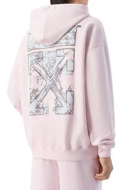 Хлопковое худи OFF-WHITE светло-розового цвета по цене 75800 руб., арт. 0MBB085S26FLE00J, фото 4 Хлопковое худи OFF-WHITE, арт. 0MBB085S26FLE00J, фото 4