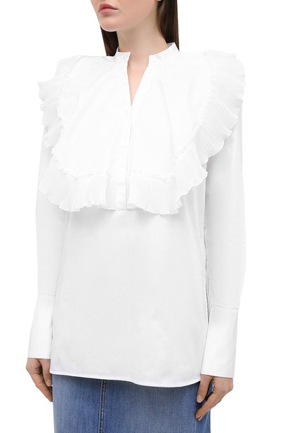 Хлопковая блузка VICTORIA, VICTORIA BECKHAM белого цвета по цене 32800 руб., арт. 2420WSH001786B, фото 3 Хлопковая блузка VICTORIA, VICTORIA BECKHAM, арт. 2420WSH001786B, фото 3