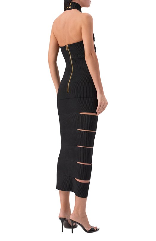 Платье из вискозы Balmain GF1RP880/KJ42 Чёрный  GF1RP880/KJ42 Фото 3