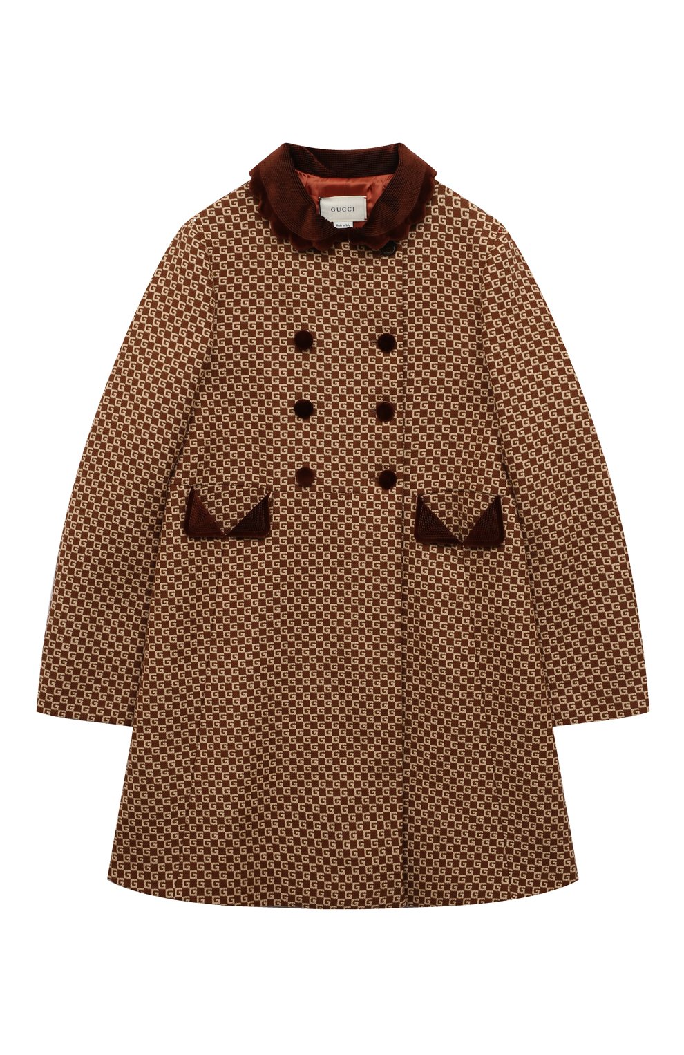 Шерстяное пальто GUCCI коричневого цвета по цене 151000 руб., арт. 629446 XWALI, фото 1 Шерстяное пальто GUCCI, арт. 629446 XWALI, фото 1