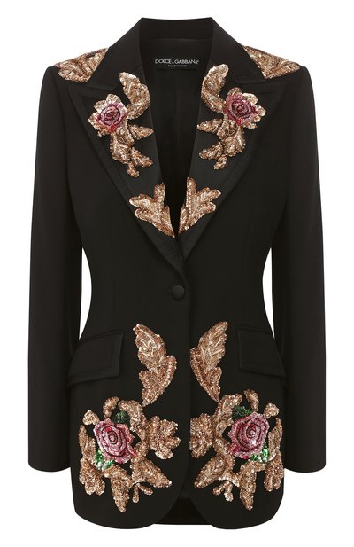 Женский жакет из смеси шерсти и шелка DOLCE & GABBANA, арт. F297QZ/FUBAJ