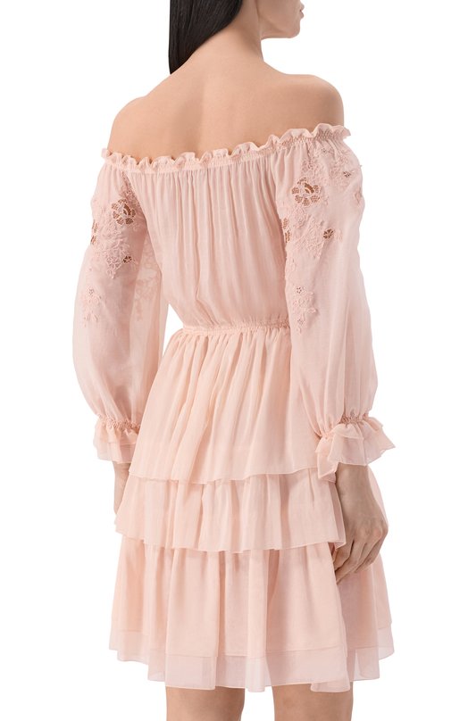 Платье из хлопка и шелка Ermanno Scervino D484Q621XYR Розовый  D484Q621XYR Фото 3
