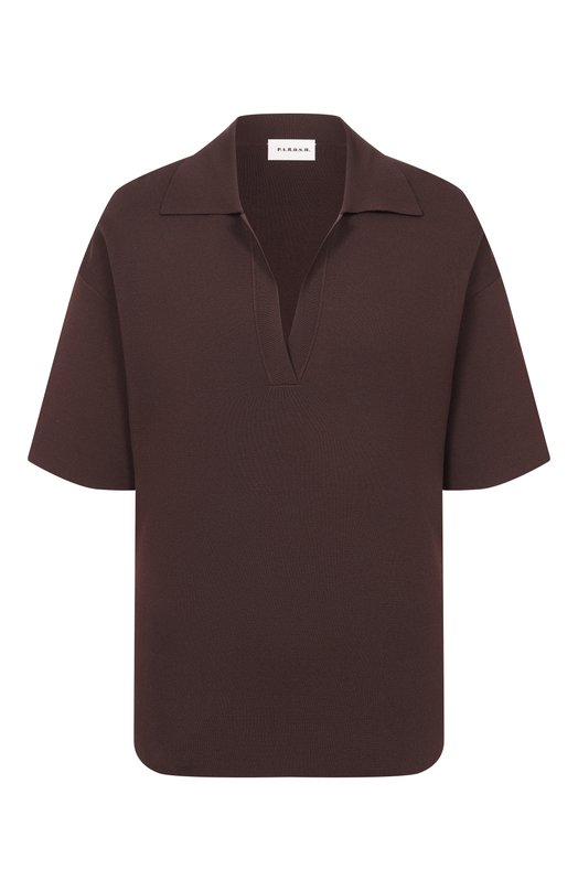 Поло из вискозы P.A.R.O.S.H. D540982/R0MA26 Коричневый D540982/R0MA26