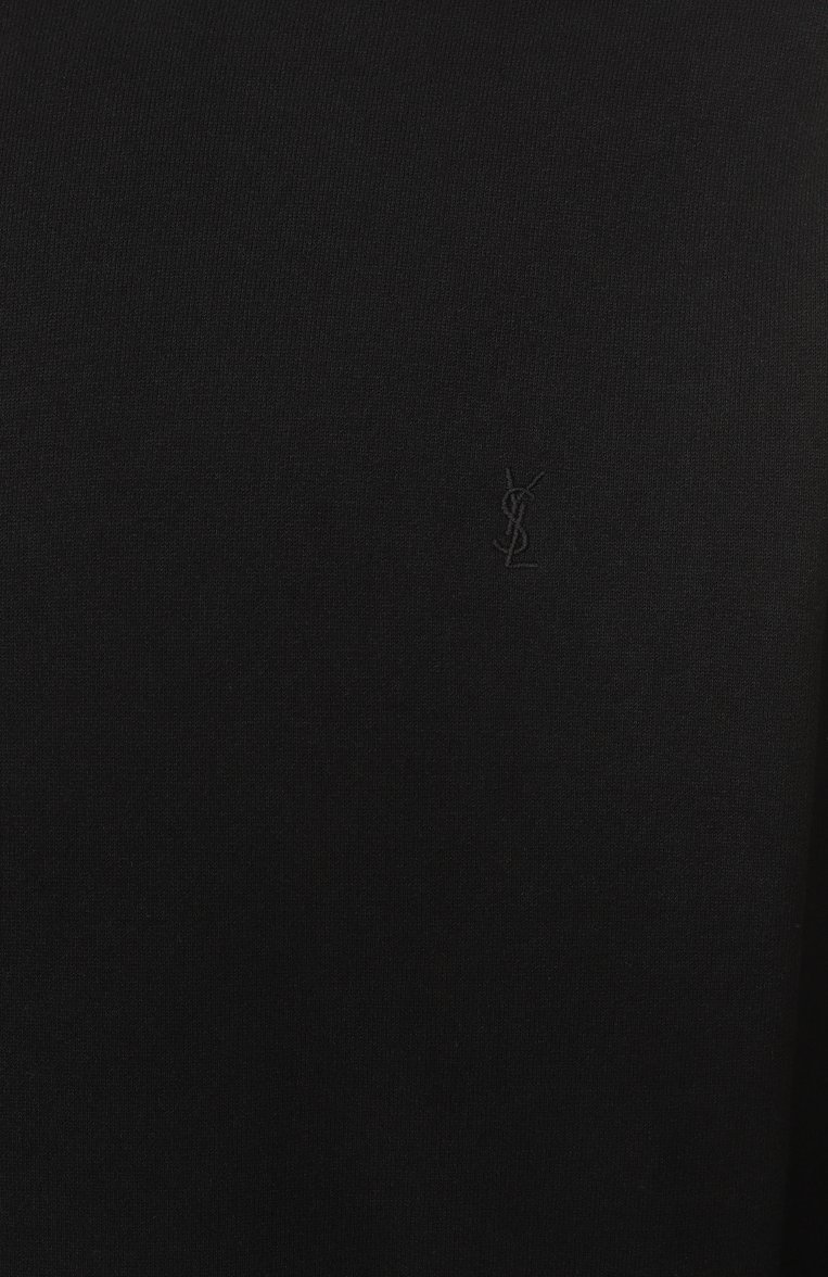 Мужской хлопковый свитшот SAINT LAURENT черного цвета, арт. 820127/Y36SW | Фото 6 (Автоматизация ТО: Проставлено; Рукава: Длинные; Длина (для топов): Стандартные; Автоматизация состава: Проставлено; Материал внешний: Хлопок; Мужское Кросс-КТ: свитшот-одежда; Принт: Без принта; Стили: Спорт-шик; Детали: Без декора)