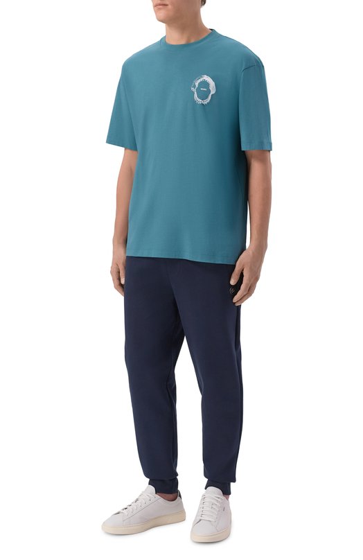 Хлопковая футболка HUGO Blue 50554370 Голубой  50554370 Фото 2