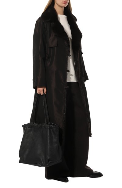 Тренч с меховой подкладкой COLOR TEMPERATURE коричневого цвета по цене 900000 руб., арт. Пл, Кол-10/373, фото 2 Тренч с меховой подкладкой COLOR TEMPERATURE, арт. Пл, Кол-10/373, фото 2