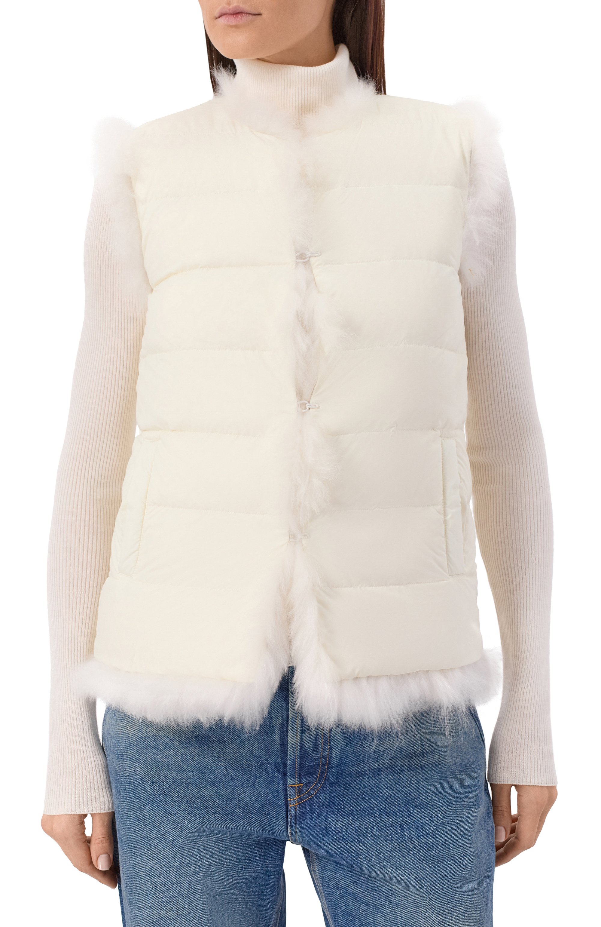 Двусторонний жилет из козы MANZONI24, арт. 25M1522R-CFENY, фото 6