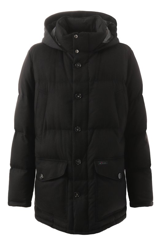 Кашемировый пуховик Kiton UW1912V0455F01 Чёрный UW1912V0455F01