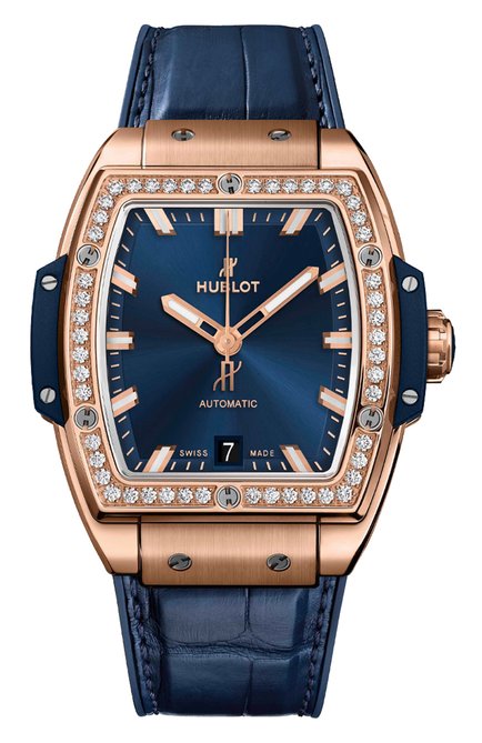 Женские часы king gold blue diamonds HUBLOT бесцветного цвета, арт. 665.OX.7180.LR.1204 | Фото 1 (Региональные ограничения белый список (Axapta Mercury): Не проставлено; Механизм: Автомат; Материал корпуса: Розовое золото; Нос: Не проставлено)