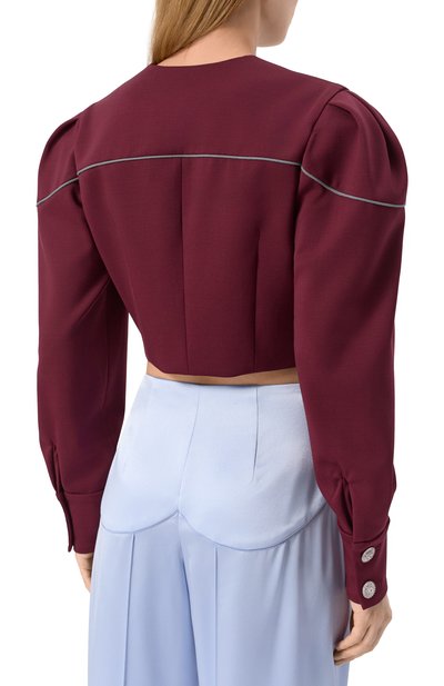 Шерстяной жакет ULYANA SERGEENKO бордового цвета по цене 265000 руб., арт. GCC005FW24RESORT 2070Т24, фото 4 Шерстяной жакет ULYANA SERGEENKO, арт. GCC005FW24RESORT 2070Т24, фото 4