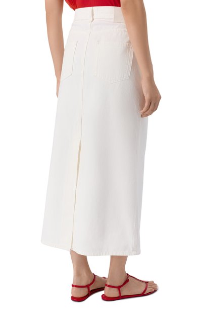 Джинсовая юбка LOULOU DE SAISON белого цвета по цене 36900 руб., арт. R0NA, фото 4 Джинсовая юбка LOULOU DE SAISON, арт. R0NA, фото 4