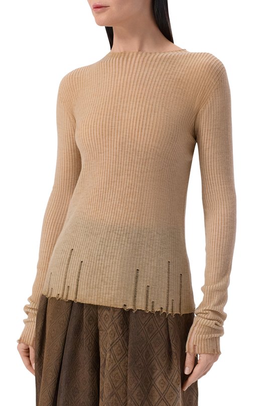 Шерстяной лонгслив Uma Wang UK7114 Бежевый  UK7114 Фото 3