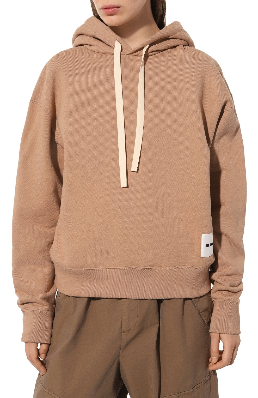 Хлопковое худи JIL SANDER бежевого цвета по цене 68550 руб., арт. J40GU0104/J20039, фото 3 Хлопковое худи JIL SANDER, арт. J40GU0104/J20039, фото 3