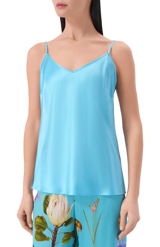 Атласный топ YANINA T-3069B Голубой  T-3069B Фото 3