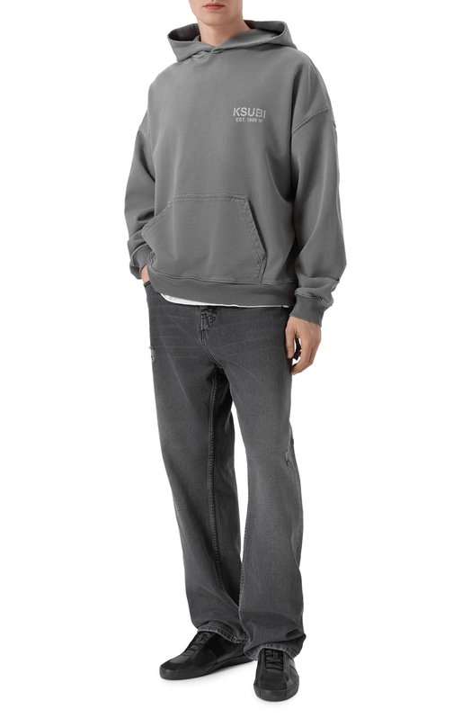 Хлопковое худи Ksubi MFA25FL003 Серый  MFA25FL003 Фото 2