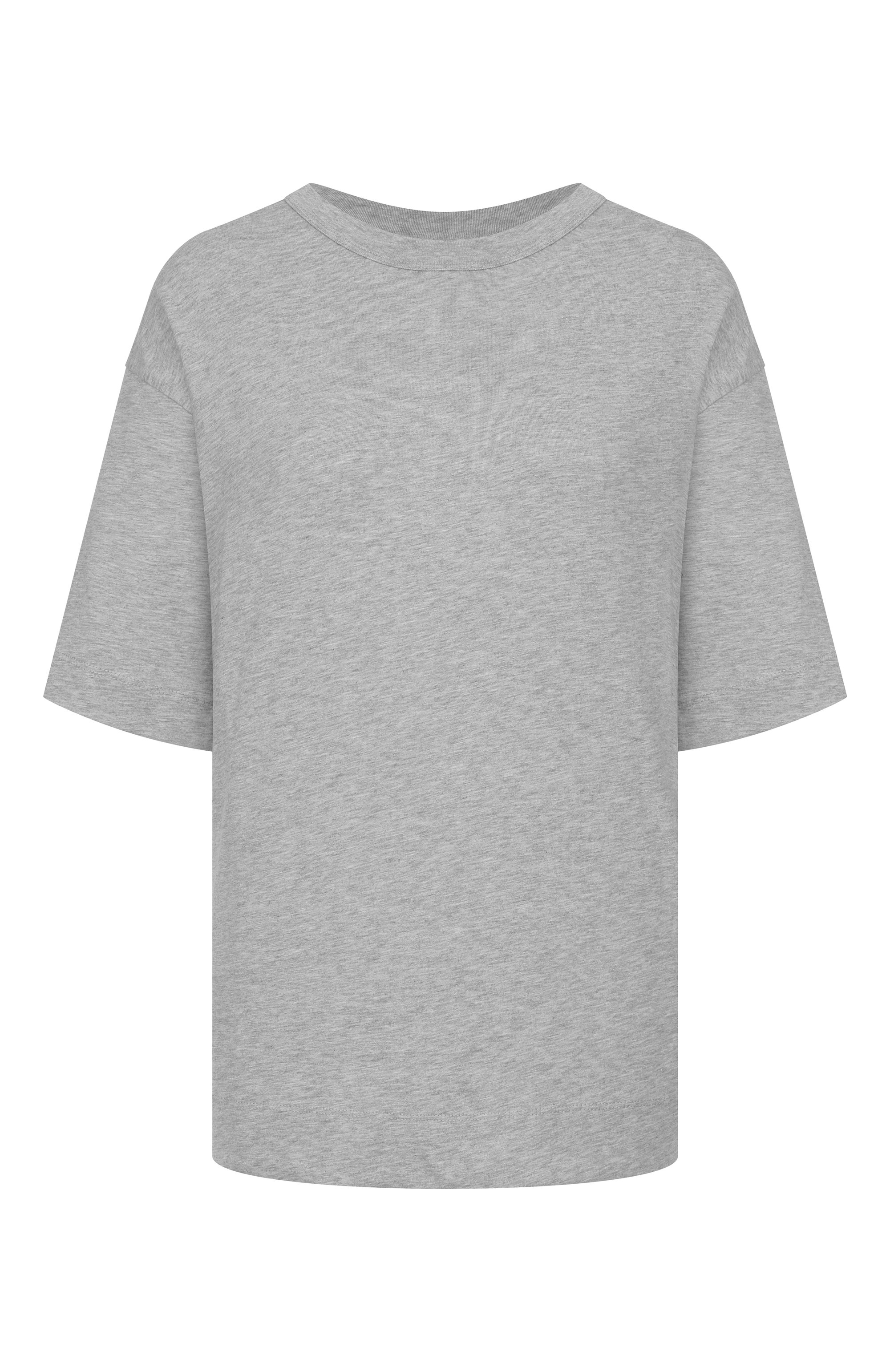 Хлопковая футболка DRIES VAN NOTEN серого цвета по цене 34350 руб., арт. 011101/3600, фото 1 Хлопковая футболка DRIES VAN NOTEN, арт. 011101/3600, фото 1