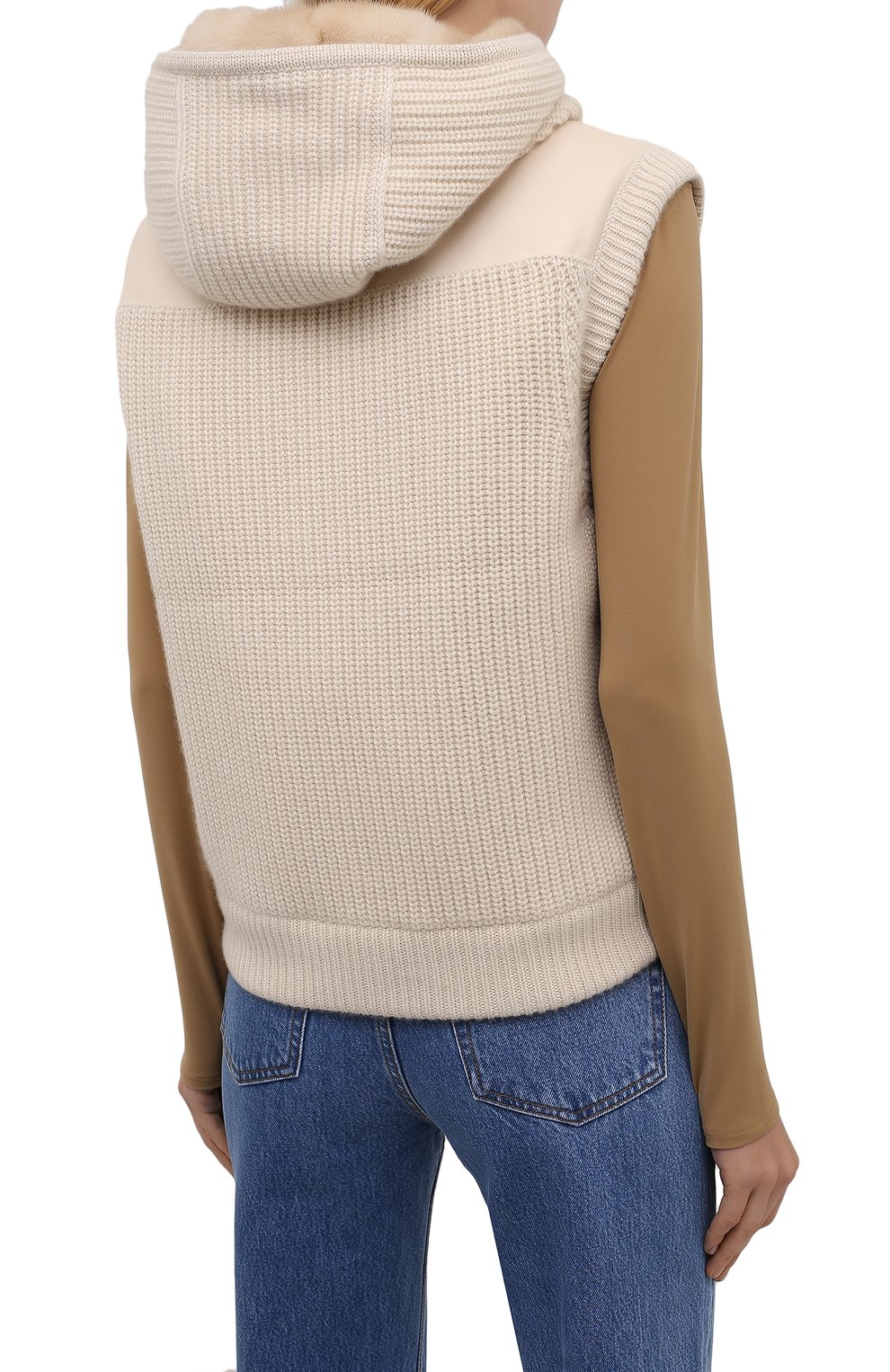 Кашемировый жилет с подкладкой из меха норки LORO PIANA, арт. FAL7054, фото 4