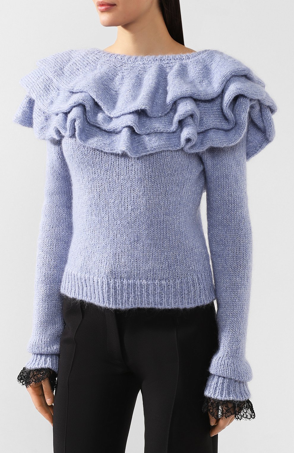 Свитер PHILOSOPHY DI LORENZO SERAFINI голубого цвета по цене 59950 руб., арт. A0935/7104, фото 3 Свитер PHILOSOPHY DI LORENZO SERAFINI, арт. A0935/7104, фото 3