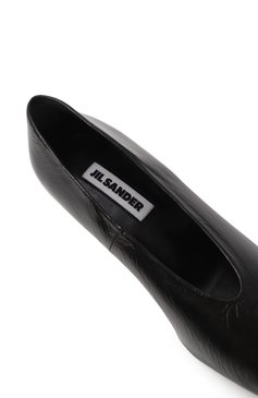 Женские кожаные туфли JIL SANDER черного цвета, арт. J15WL0056/P8024 | Фото 7 (Подошва: Плоская; Материал внешний: Натуральная кожа; Драгоценные кам�ни: Проставлено; Материал внутренний: Натуральная кожа; Каблук тип: Kitten heel; Материал сплава: Проставлено; Каблук высота: Низкий)