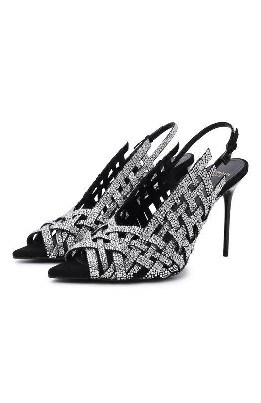 Замшевые босоножки Balmain GN1UH195/LVHS Чёрный GN1UH195/LVHS