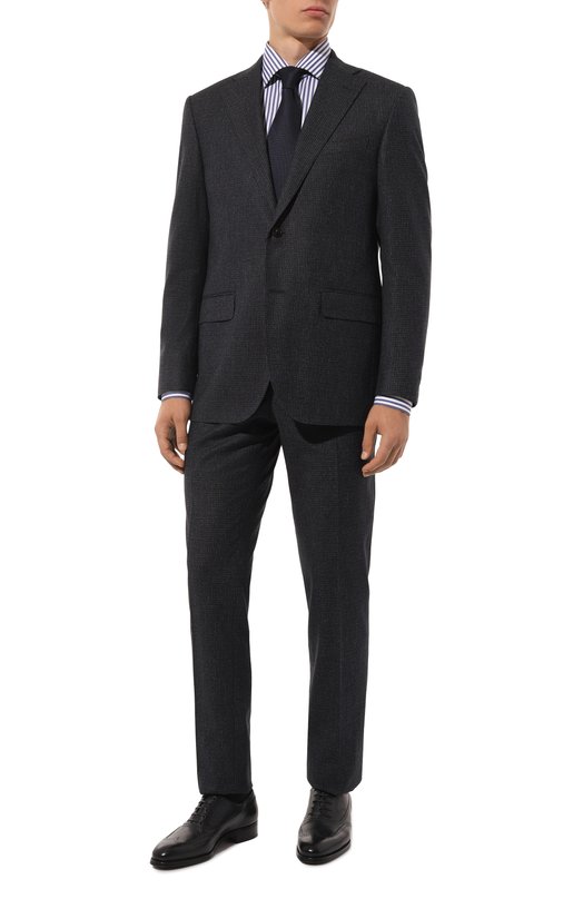 Костюм из шерсти и хлопка Corneliani 946008-9417546_SET Синий 946008-9417546_SET