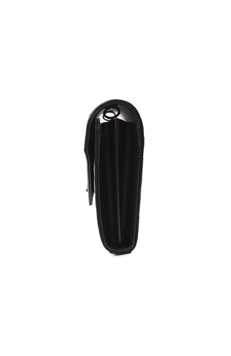 Женский клатч monogram SAINT LAURENT черного цвета, арт. 377828/B0W08 | Фото 4 (Размер: small; Материал: Натуральная кожа; Ремень/цепочка: На ремешке; Сумки-технические: Сумки через плечо; Женское Кросс-КТ: Клатч-клатчи; Ювелирные украшения: Назначено; Драгоценные камни: Проставлено; Материал сплава: Проставлено)