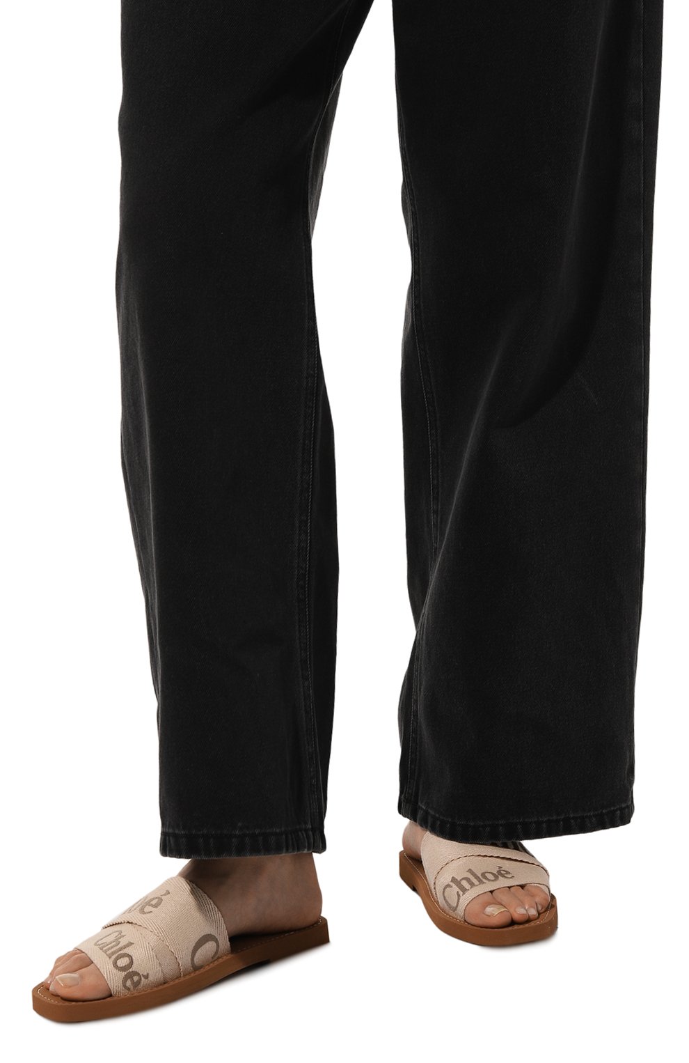 Текстильные шлепанцы woody CHLOÉ, арт. CHC23U188EF, фото 3